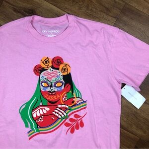 Dia Pacheco X Golden Hour Sugar Skull Short Sleeve Graphic T-Shirt Pink